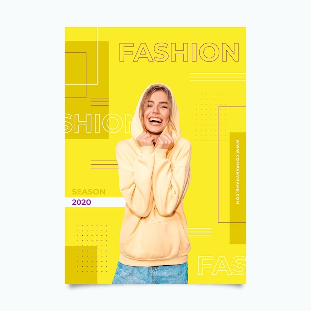 Free Vector colorful fashion poster template