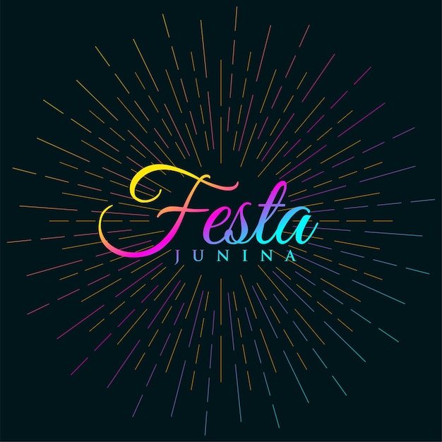 Colorful festa junina background with bursting lines