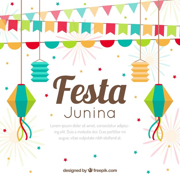 Colorful festa junina background