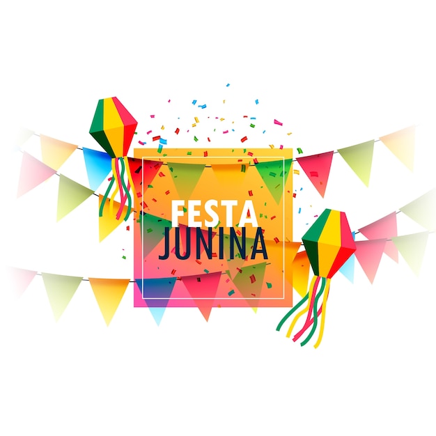 Free vector colorful festa junina design with garlands