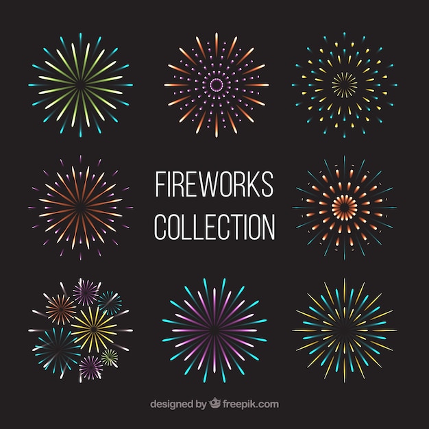 Free Vector colorful fireworks background