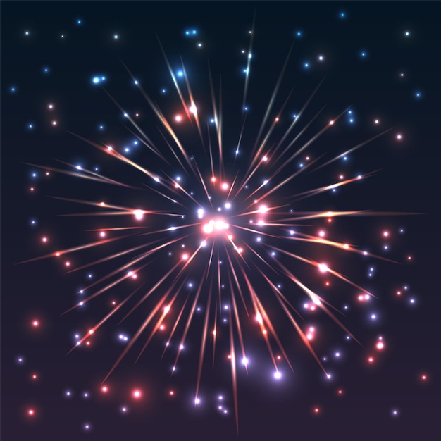 Free Vector colorful fireworks display in night sky