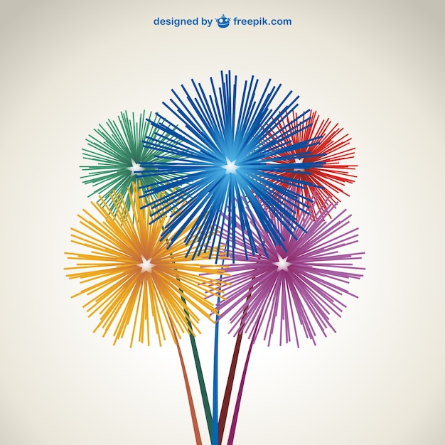 Free vector colorful fireworks