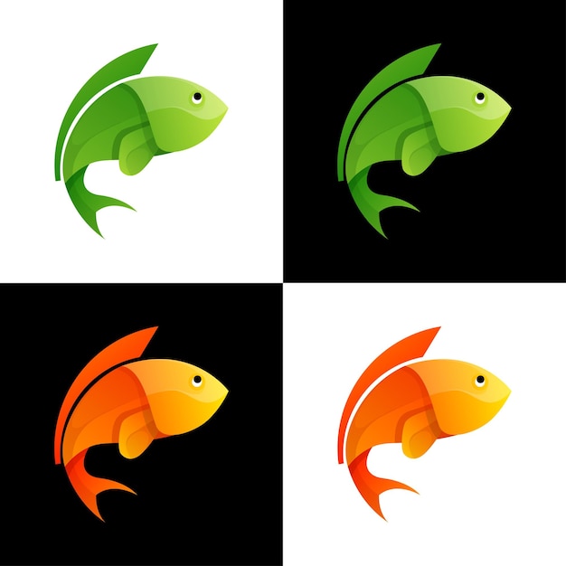 colorful fish logo design