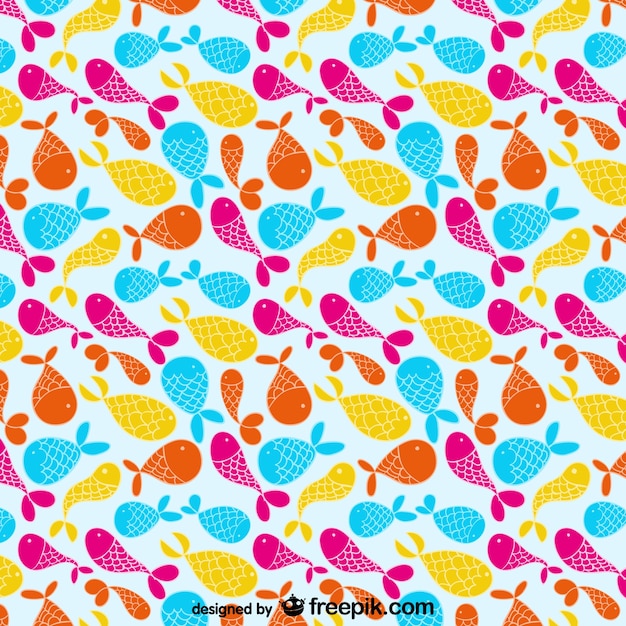 Free vector colorful fishes pattern