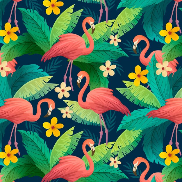 Colorful flamingo pattern