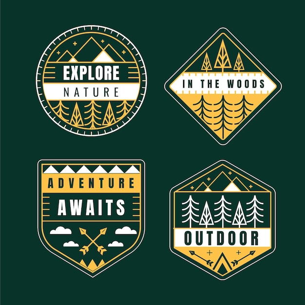 Colorful flat adventure badges