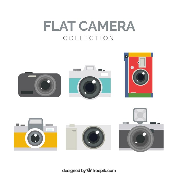 Colorful flat camera collection