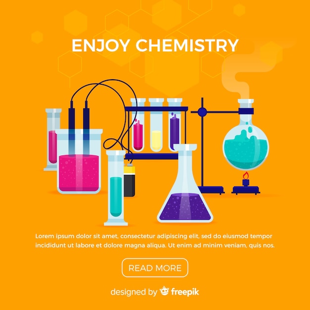 Colorful flat chemistry background