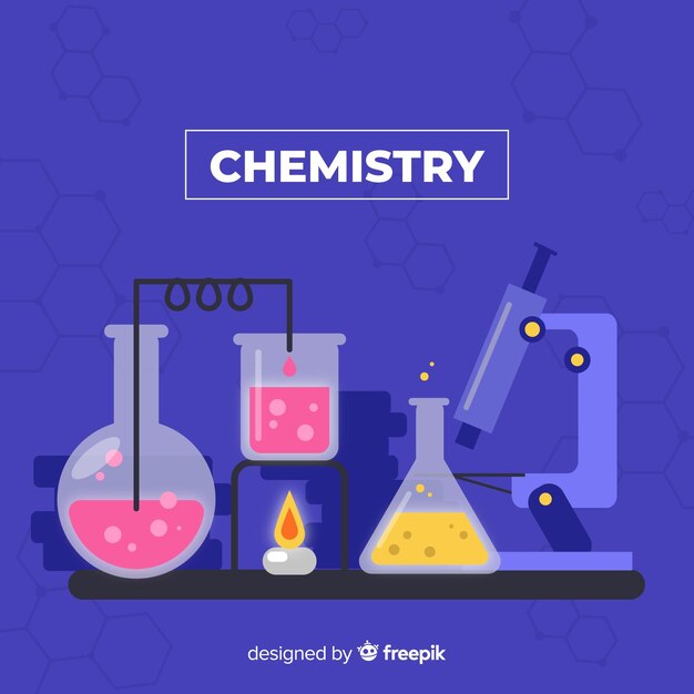 Colorful flat chemistry background