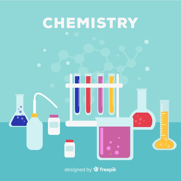 Colorful flat chemistry background