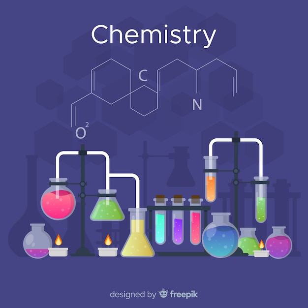 Free Vector colorful flat chemistry background