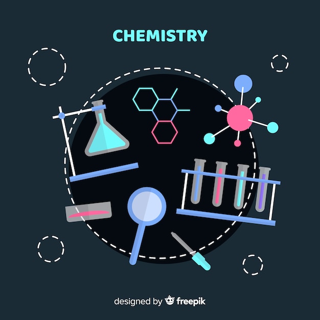 Colorful flat chemistry background