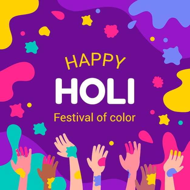 Colorful flat design holi festival