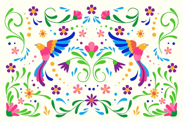 Colorful flat mexican background