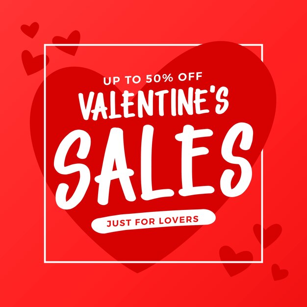 Colorful flat valentine's day sale