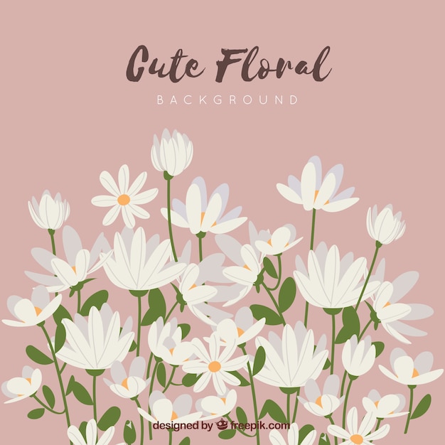 Free Vector colorful floral background in flat style