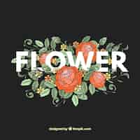 Free vector colorful floral background with hand drawn style