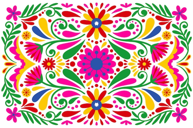 Free Vector colorful floral mexican background