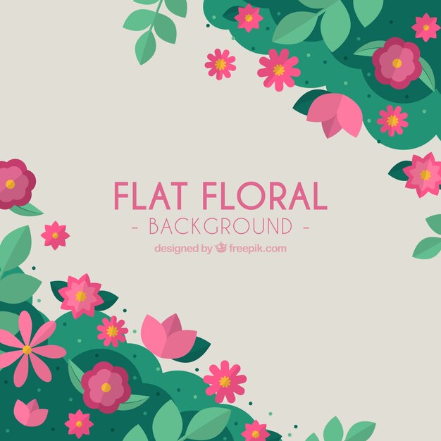 Colorful flowers background in flat style