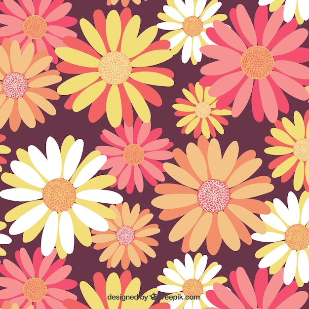 Free Vector colorful flowers pattern