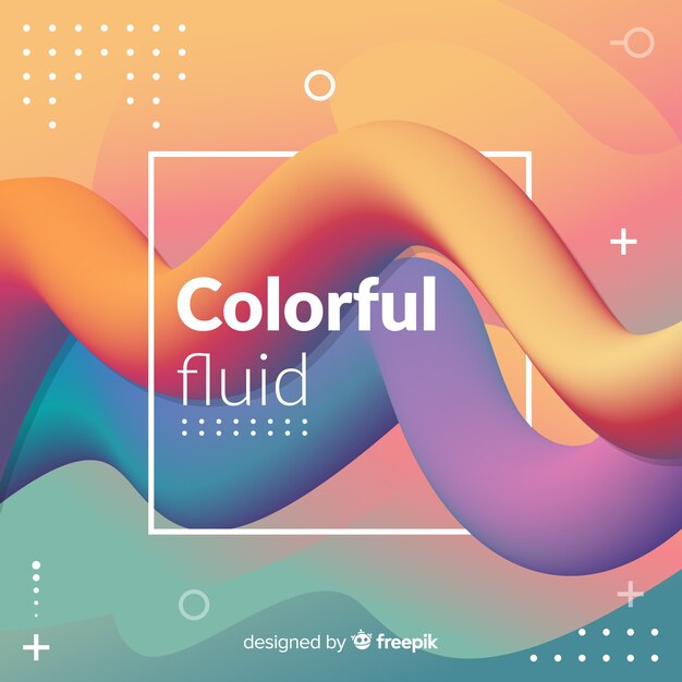 Colorful fluid 3d shape background