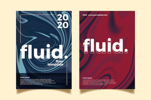 Colorful fluid effect poster template