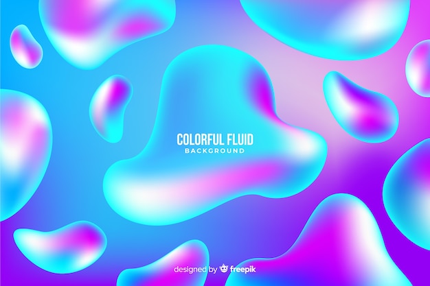 Colorful fluid shapes background