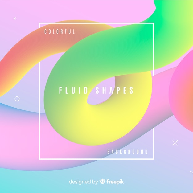 Colorful fluid shapes background