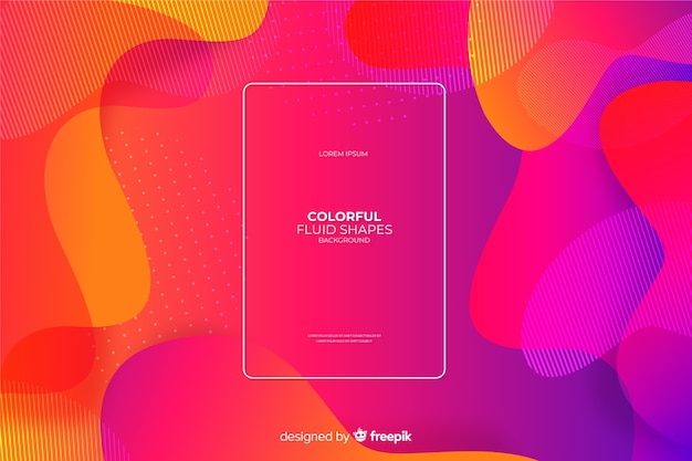 Colorful fluid shapes background