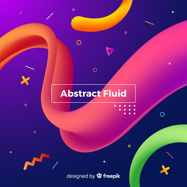 Colorful fluid tridimensional shape background