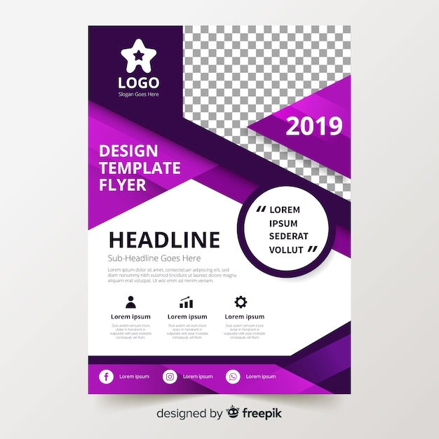 Colorful flyer template with flat design