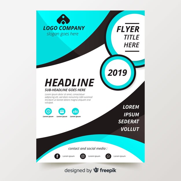 Colorful flyer template with flat design