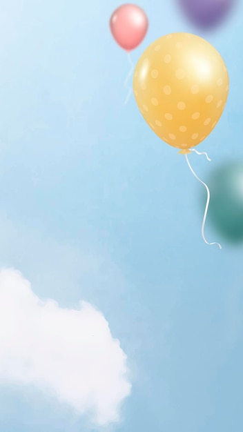 Free Vector colorful flying balloons template design mobile phone wallpaper vector