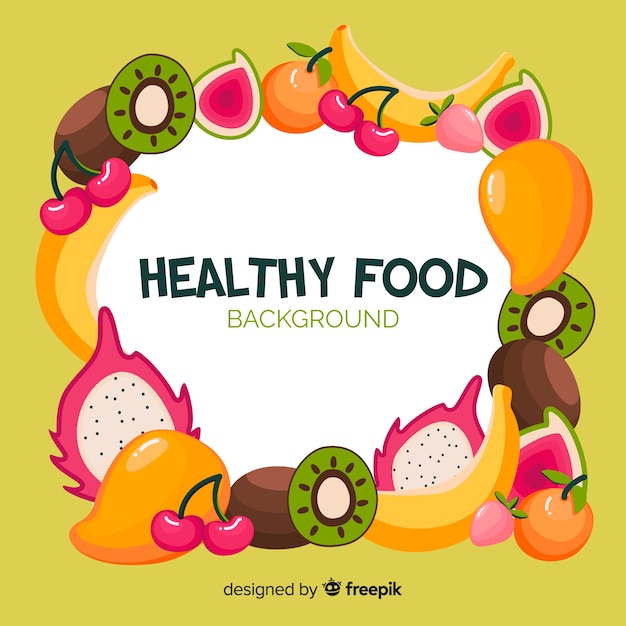 Free Vector colorful frame healthy food background