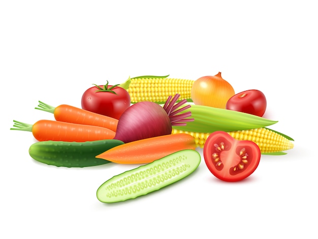 Free Vector colorful fresh vegetables template