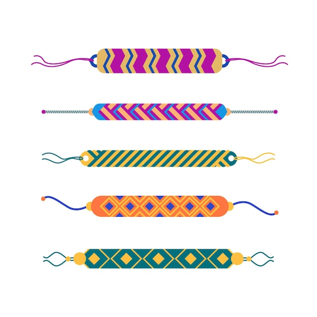 Free Vector colorful friendship band collection