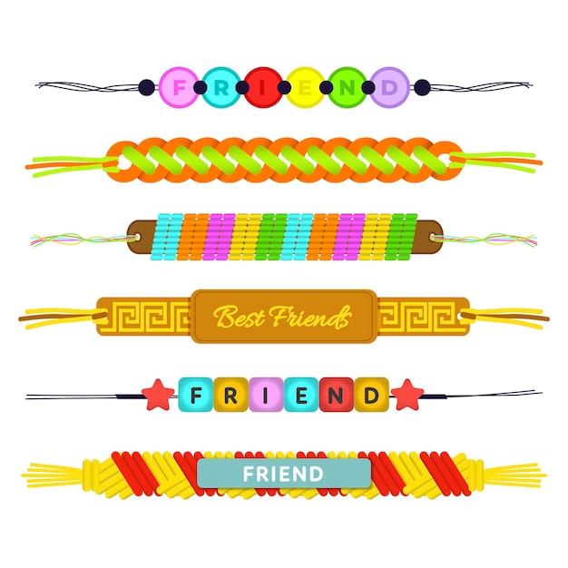 Colorful friendship band collection