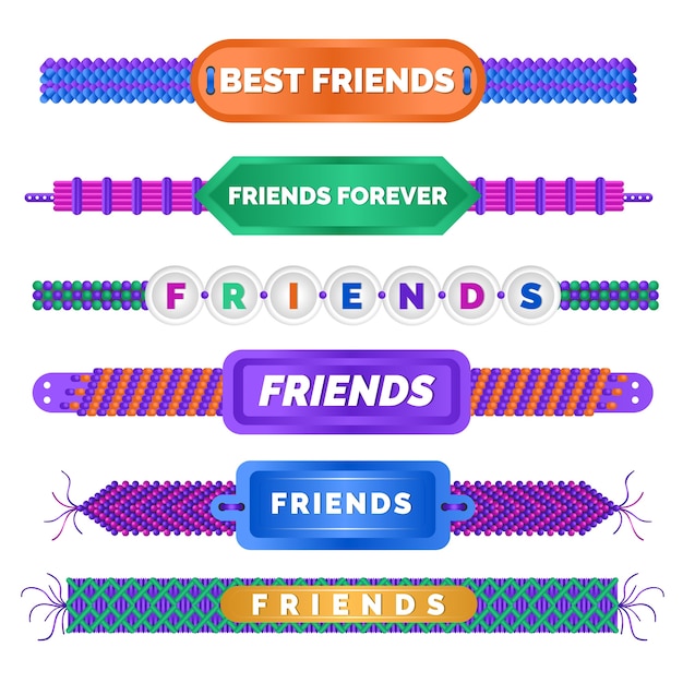 Colorful friendship band collection