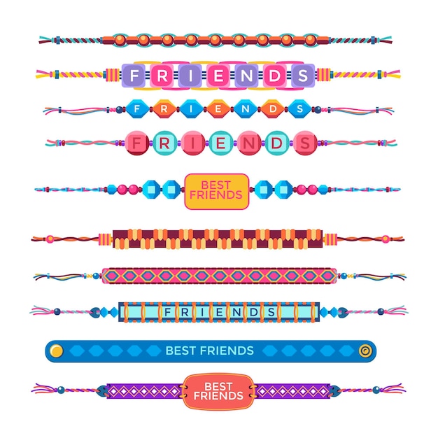 Colorful friendship band collection