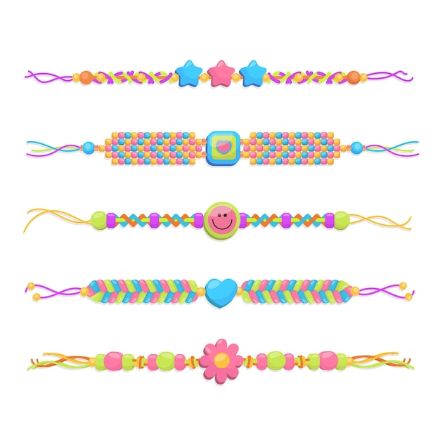 Free Vector colorful friendship band collection