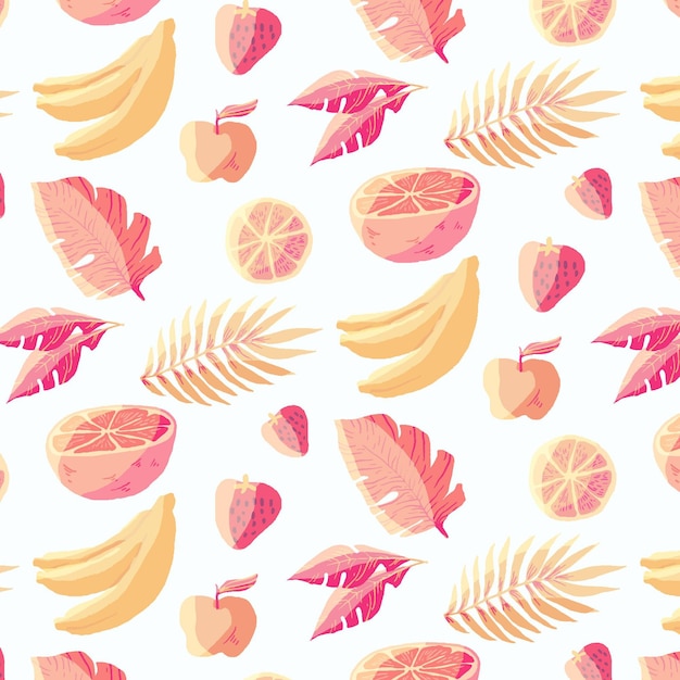 Free Vector colorful fruits pattern