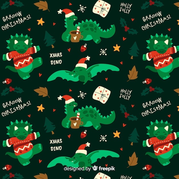 Free vector colorful funny christmas pattern