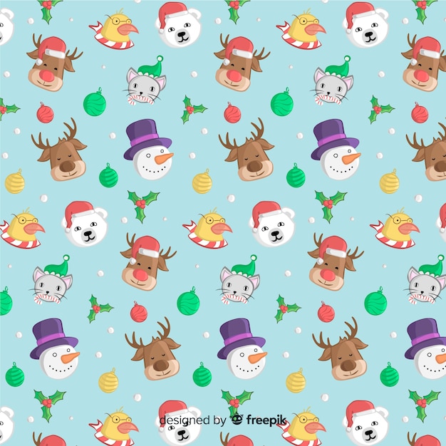 Colorful funny christmas pattern