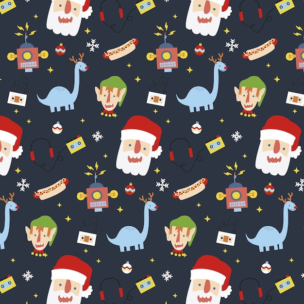 Colorful funny christmas pattern