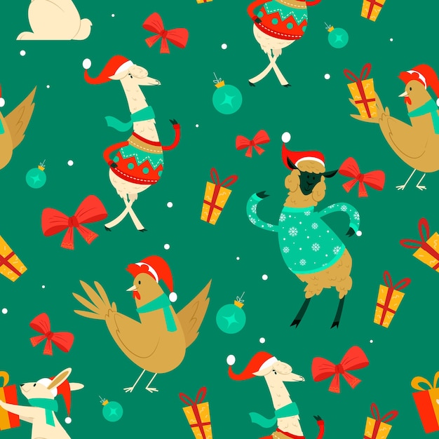 Colorful funny christmas pattern