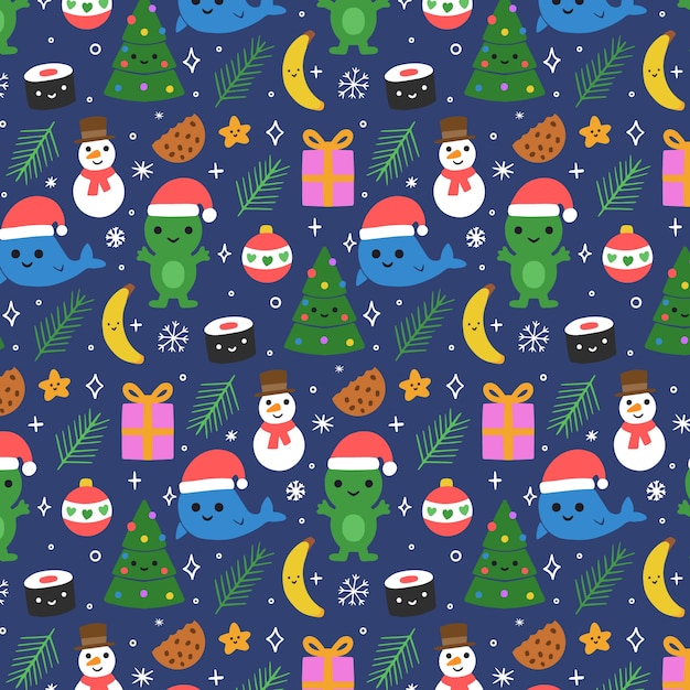 Colorful funny christmas pattern