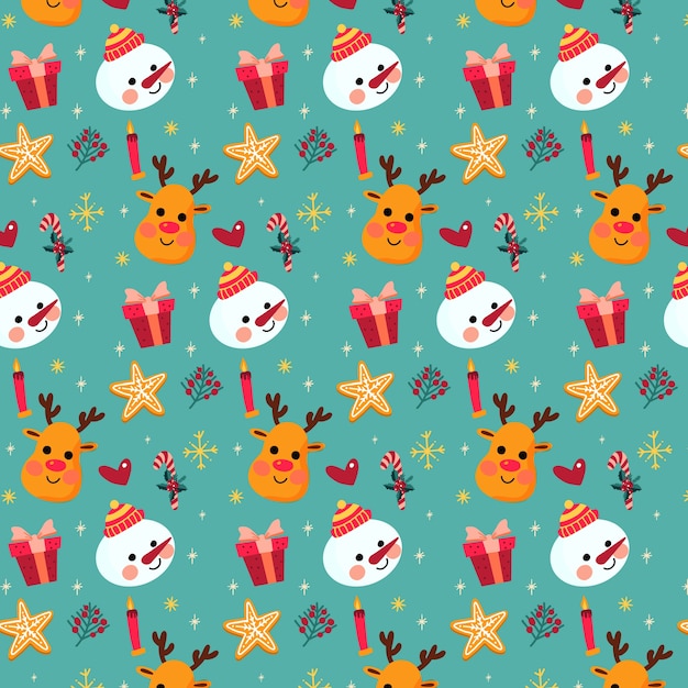 Colorful funny christmas pattern