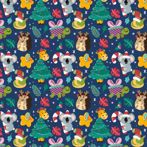 Colorful funny christmas pattern