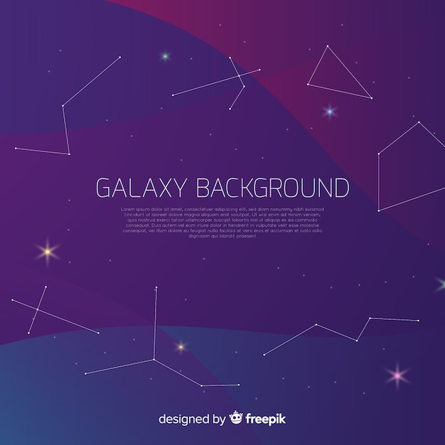 Colorful galaxy background with flat design